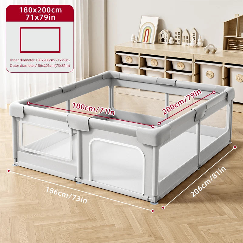 Infant Shining Children Playpen with Foam Protector Baby Playground Baby Safety Fence Kid Ball Pit Playpen for 0-6 Years Old Kid