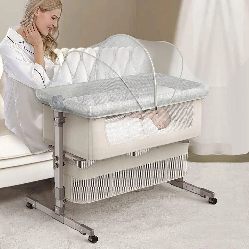Portable Baby Mosquito Net Bassinet Cover with 2-Way Zipper Infant Car Seat Insect Mesh Net Encrypted Bug Net Crib Protectors