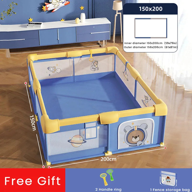 Infant Shining Children Playpen with Foam Protector Baby Playground Baby Safety Fence Kid Ball Pit Playpen for 0-6 Years Old Kid