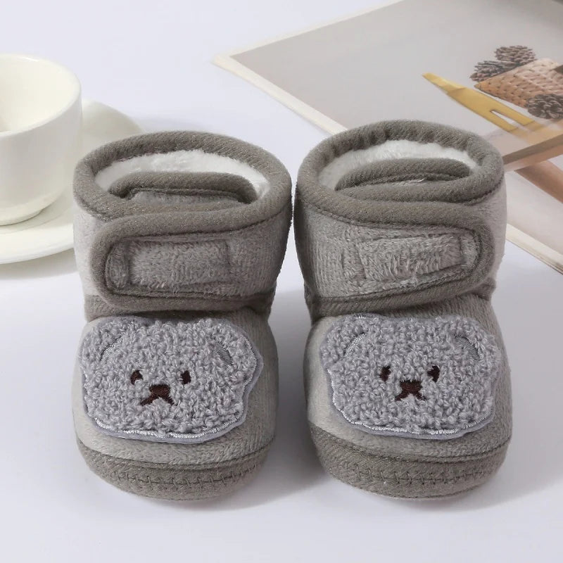 Newborn Baby Girl Boy Shoes First Walkers Winter Thick Warm Infant Baby Shoes Cute Toddler Baby Shoes for Girls Boys 0-9Month