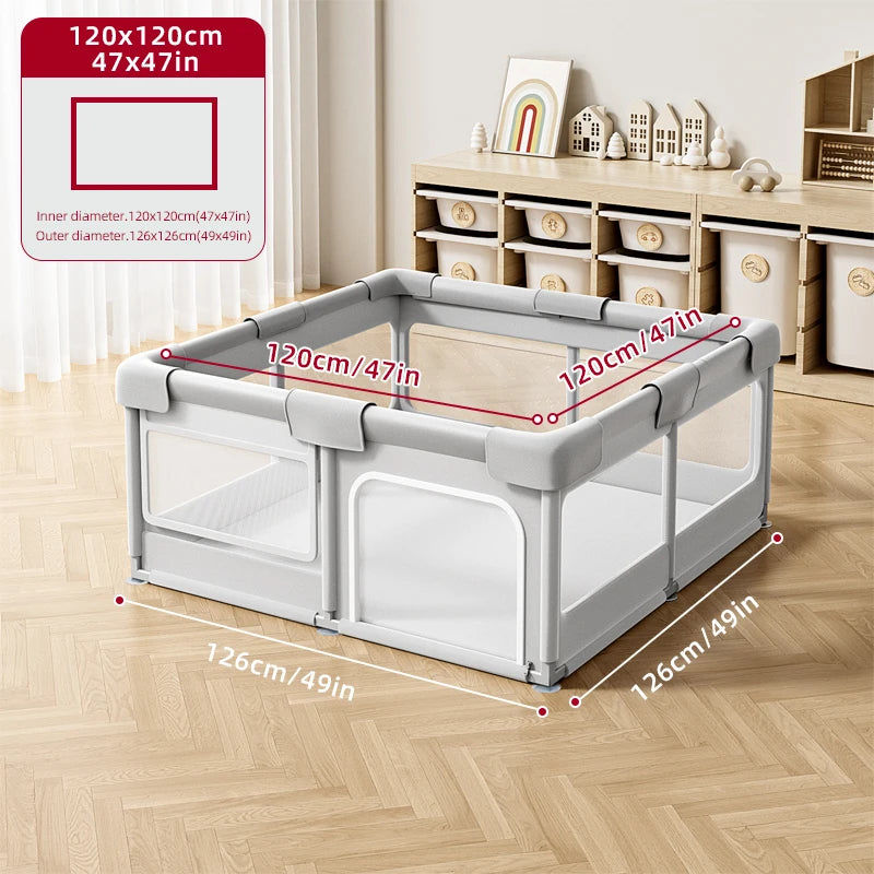 Infant Shining Children Playpen with Foam Protector Baby Playground Baby Safety Fence Kid Ball Pit Playpen for 0-6 Years Old Kid