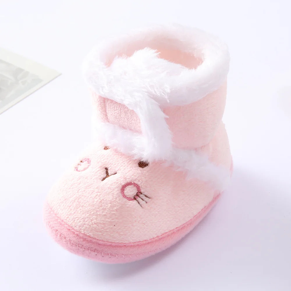 Newborn Baby Girl Boy Shoes First Walkers Winter Thick Warm Infant Baby Shoes Cute Toddler Baby Shoes for Girls Boys 0-9Month
