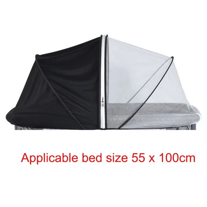 Portable Baby Mosquito Net Bassinet Cover with 2-Way Zipper Infant Car Seat Insect Mesh Net Encrypted Bug Net Crib Protectors