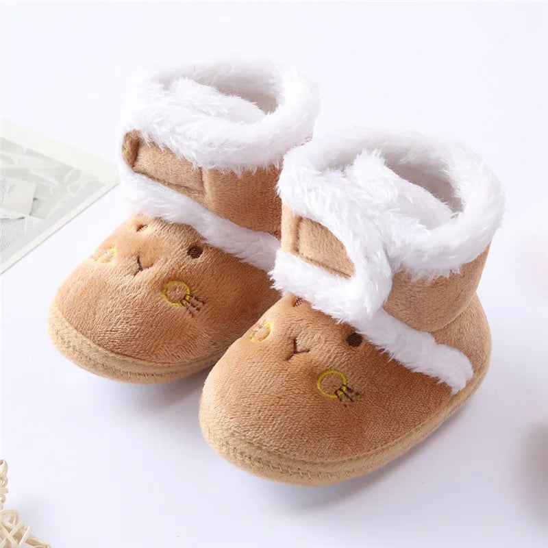 Newborn Baby Girl Boy Shoes First Walkers Winter Thick Warm Infant Baby Shoes Cute Toddler Baby Shoes for Girls Boys 0-9Month