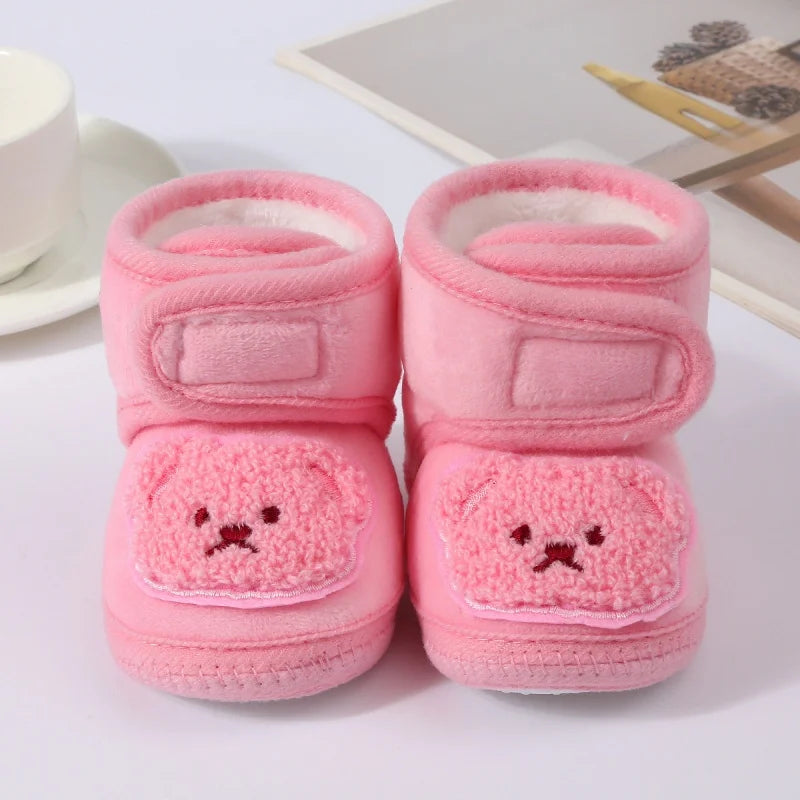 Newborn Baby Girl Boy Shoes First Walkers Winter Thick Warm Infant Baby Shoes Cute Toddler Baby Shoes for Girls Boys 0-9Month