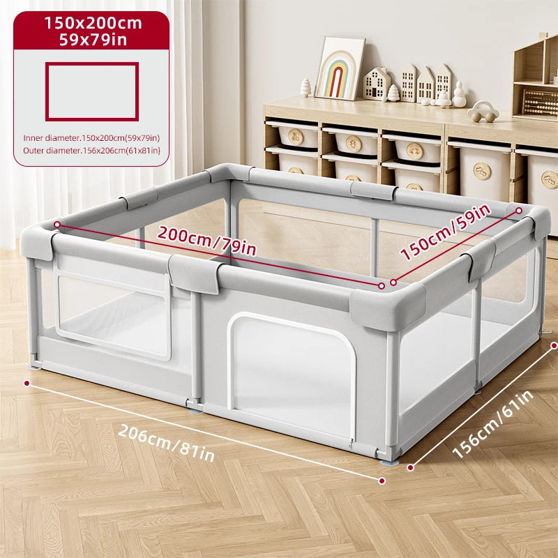 Infant Shining Children Playpen with Foam Protector Baby Playground Baby Safety Fence Kid Ball Pit Playpen for 0-6 Years Old Kid