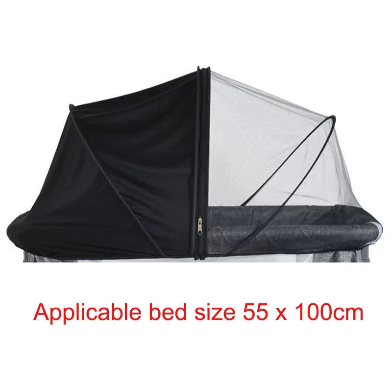 Portable Baby Mosquito Net Bassinet Cover with 2-Way Zipper Infant Car Seat Insect Mesh Net Encrypted Bug Net Crib Protectors