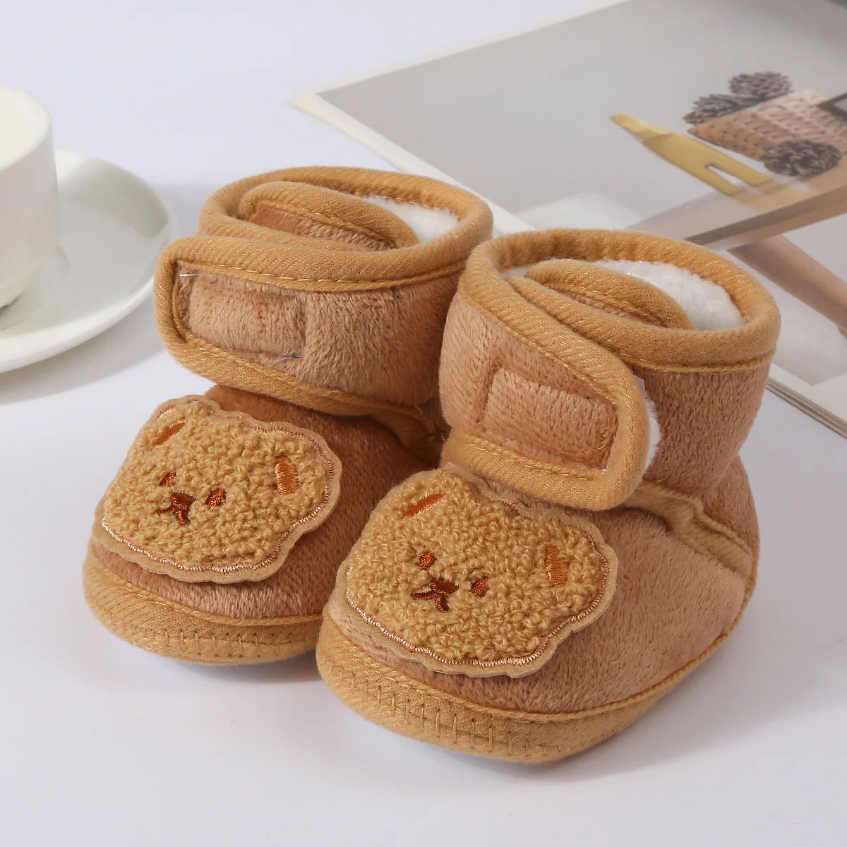 Newborn Baby Girl Boy Shoes First Walkers Winter Thick Warm Infant Baby Shoes Cute Toddler Baby Shoes for Girls Boys 0-9Month