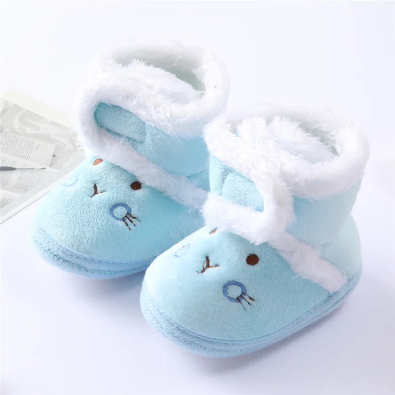 Newborn Baby Girl Boy Shoes First Walkers Winter Thick Warm Infant Baby Shoes Cute Toddler Baby Shoes for Girls Boys 0-9Month