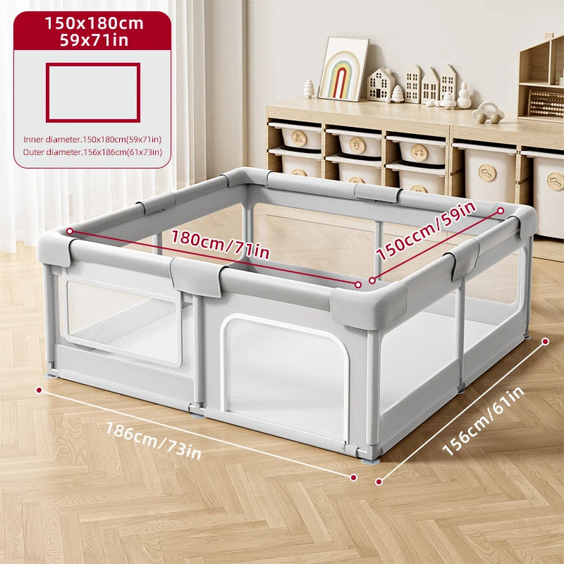Infant Shining Children Playpen with Foam Protector Baby Playground Baby Safety Fence Kid Ball Pit Playpen for 0-6 Years Old Kid